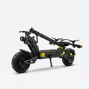 A black electric scooter with yellow accents, featuring a long handlebar and a kickstand, shown on a light gray background. The brand name 'DriveFun' is visible on the frame.