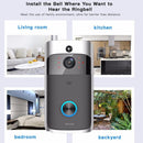 WiFi Smart Video Doorbell 720P HD Wireless Remote Home Security Doorbell with Two-Way Talk,166° Super Wide-Angle Lens - RedSky Medical